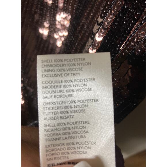 ANTHROPOLIGIE Maeve Kara brown sequin shift cocktail dress size Medium NWT - Picture 7 of 8